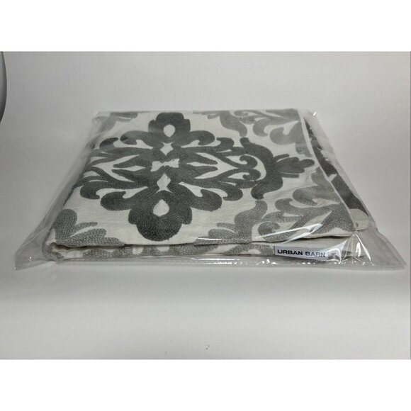 Urban barn Embroidery Pillow Cover 18x18 Grey White Charcoal Boho - Picture 10 of 10